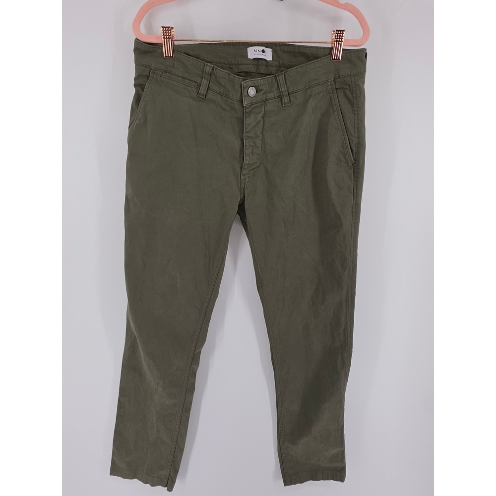 NN07 Marco 1400 Slim Fit Chino Pants Olive Green Mens 32/32
